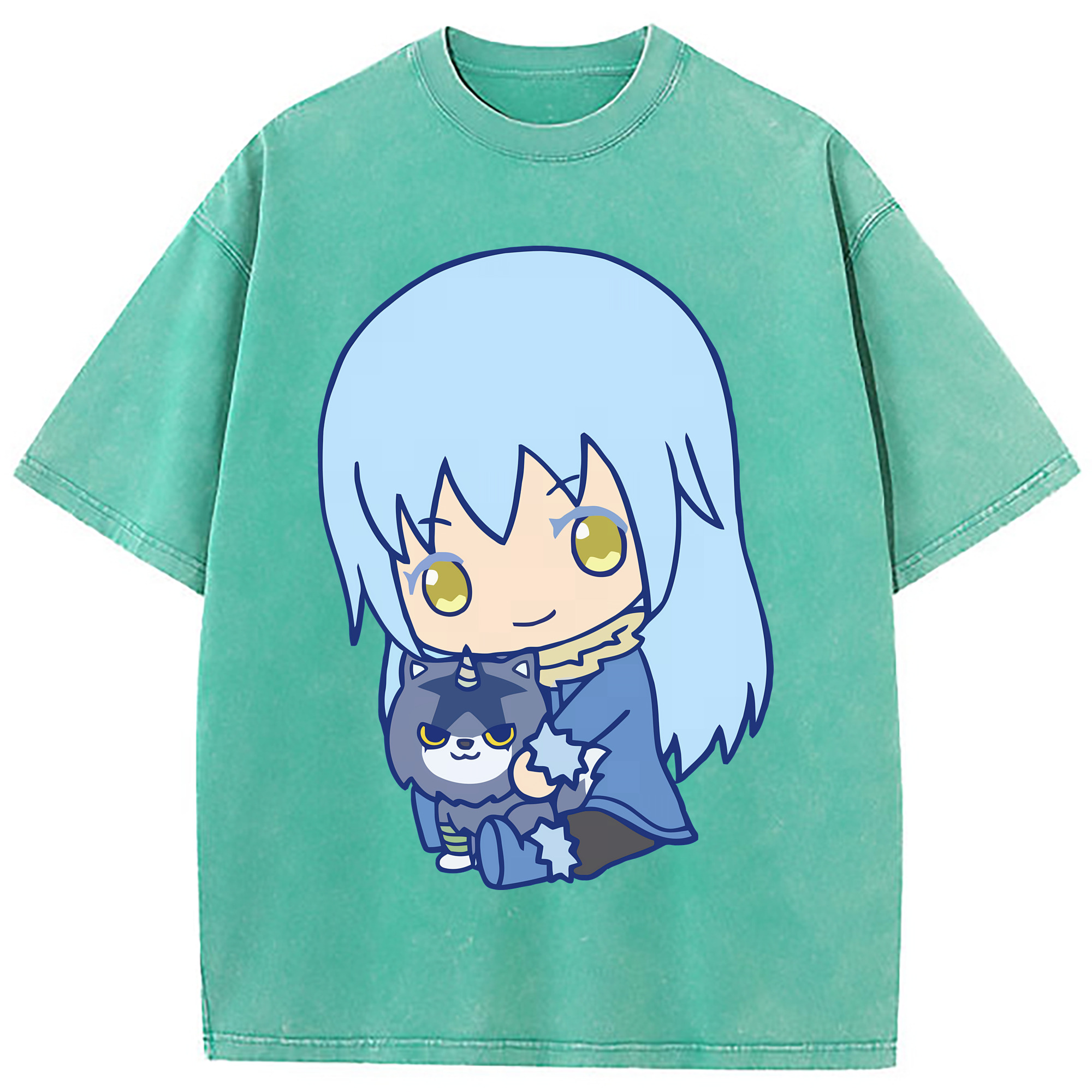 （画像用） 転スラ Regarding Reincarnated to Slime 綿100% ヴィンテージ風 半袖Tシャツ（フロントプリント）
